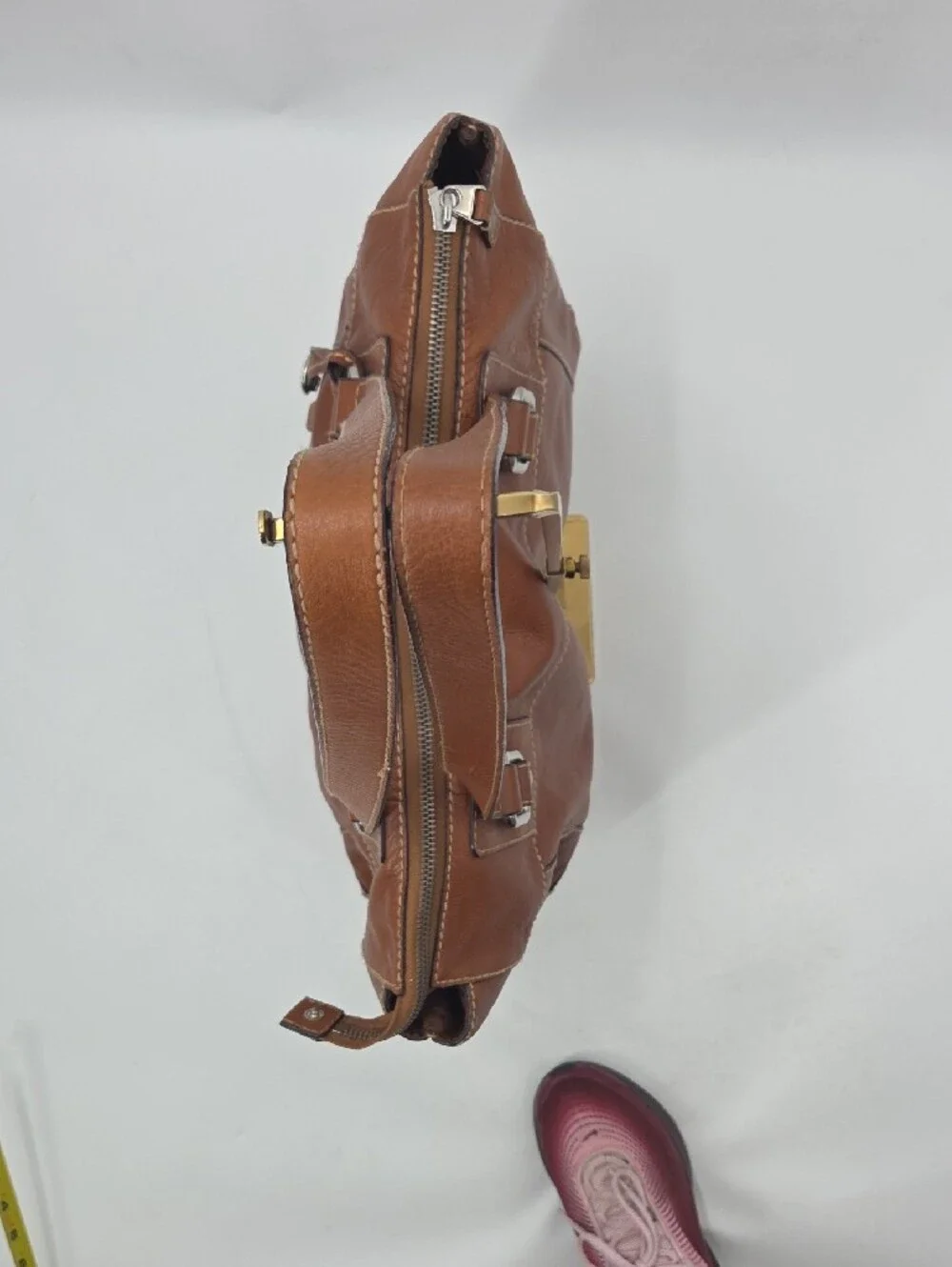 Large Fossil Tan Leather Shoulder Bag